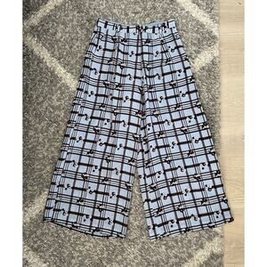 Baum Und Pferdgarten Check Floral Wide Leg Culotte Pants Cropped Flowy